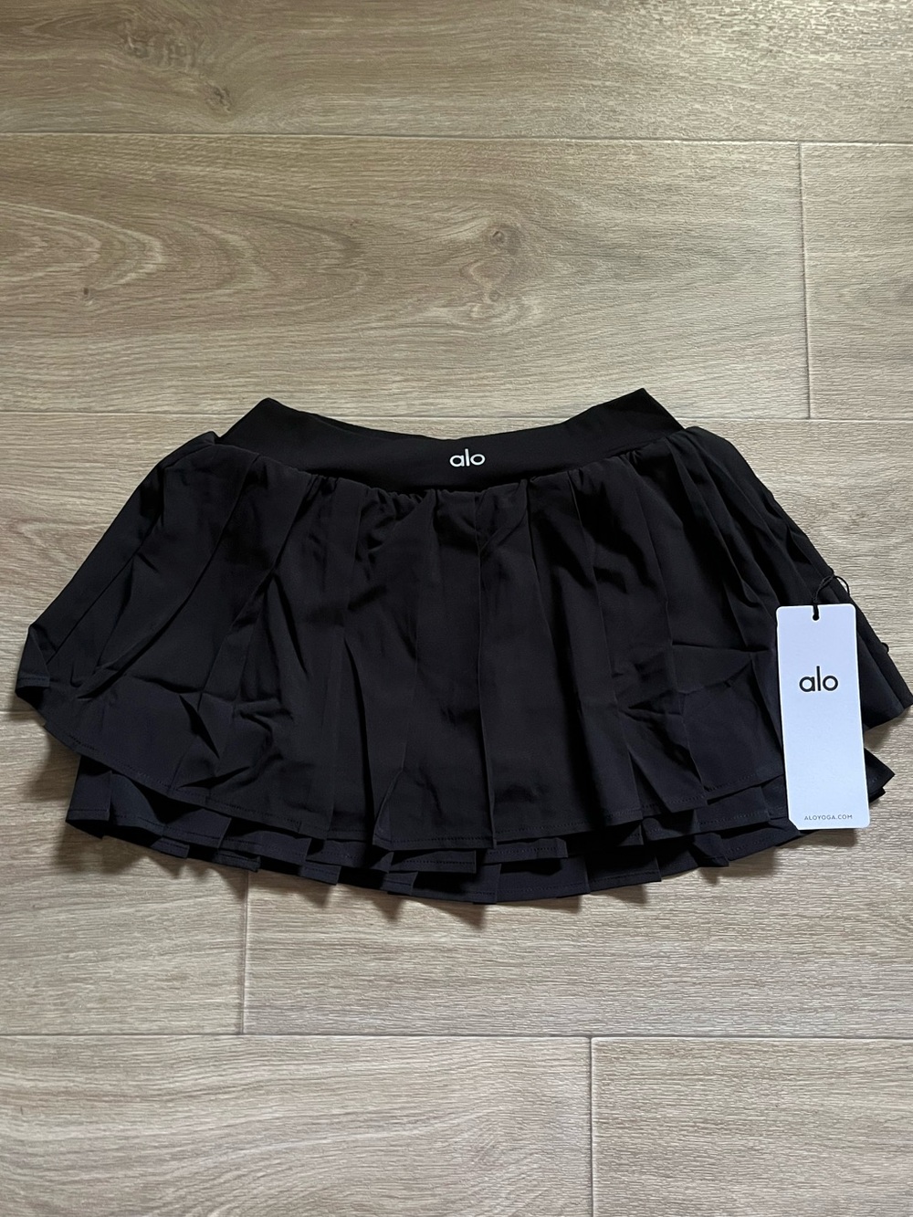Alo Yoga Double Or Nothing Black Tennis Skort - Size XS - NEW